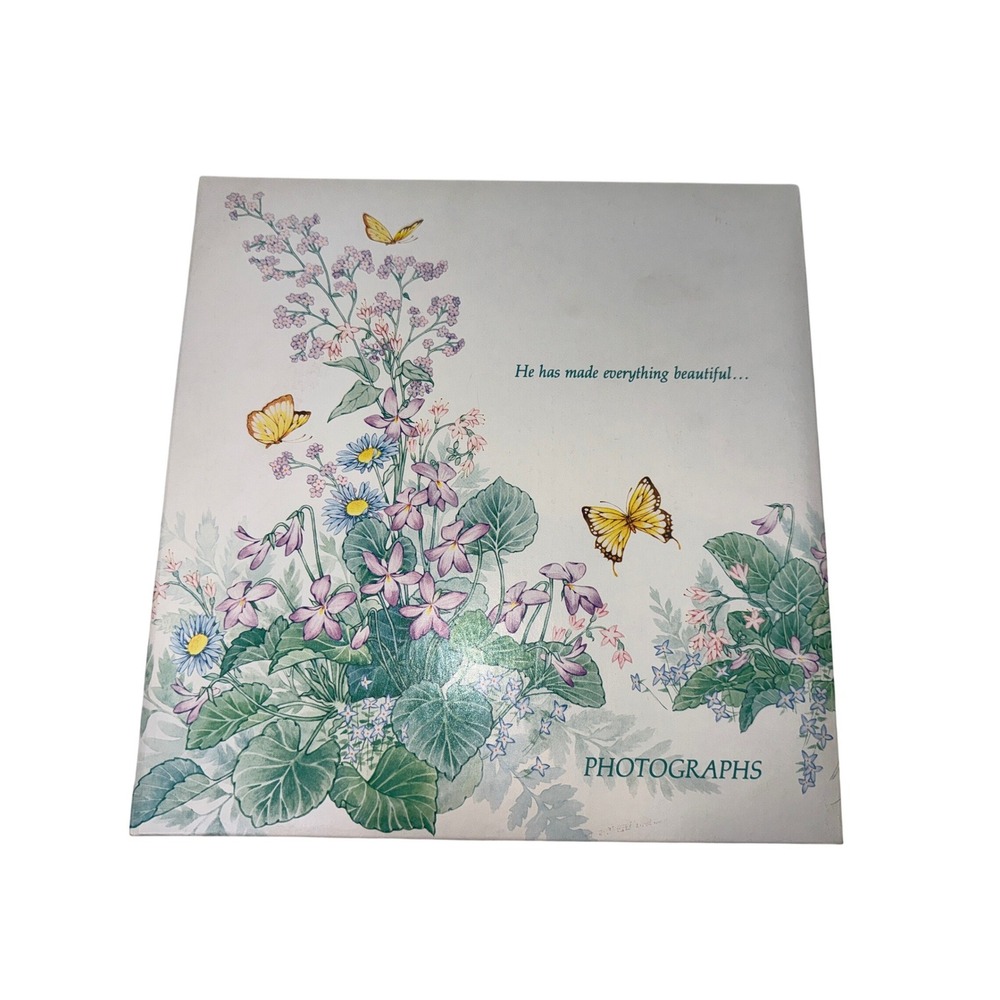 Vintage CR Gibson Photo Album Floral Butterfly Magnetic Pages